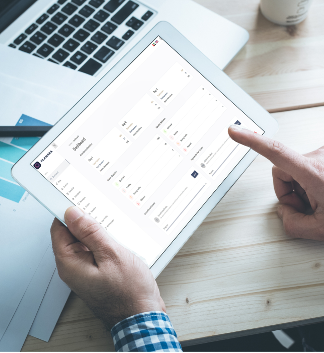 Planara reporting dashboard with event registration and revenue metrics